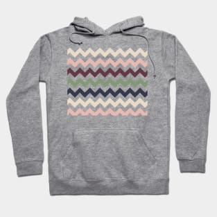 Chevron pattern - muted floral colors Hoodie